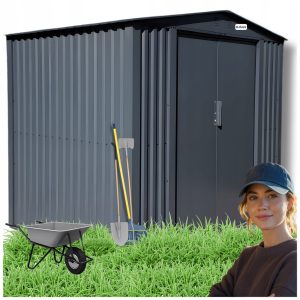 DOMEK NARZĘDZIOWY OGRODOWY METALOWY SZOPA NA NARZĘDZIA GARAŻ 240x180x204cm